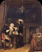 Frans van Mieris The Gentleman in the shop painting